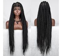 Extension de queue de cheval Mode nouvelle puissance de feu Explosive dentelle ouverte nouveaux cheveux tressés ensemble dentelle perruque de cheveux tressés Extensions de cheveux(Black)