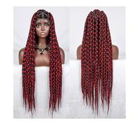 Extension de queue de cheval Mode nouvelle puissance de feu Explosive dentelle ouverte nouveaux cheveux tressés ensemble dentelle perruque de cheveux tressés Extensions de cheveux(Red)