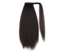 Extension de queue de cheval naturelle Perruque inspirée queue de cheval avec fixation style cheveux raides for des looks époustouflants Extensions de cheveux épais et naturels, sans cout(Black)