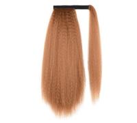 Extension de queue de cheval naturelle Perruque queue de cheval lisse moustaches de maïs queue de cheval duveteuse Extensions de cheveux épais et naturels, sans cout(Light brown)