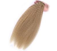 Extension de queue de cheval naturelle Superbes extensions de cheveux humains lisses en queue de cheval for femmes, avec cordon et clip Extensions de cheveux épais et naturels, sans cout(Gold)