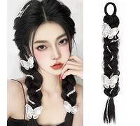 Extension de Queue de Cheval Perruque élastique femme cheveux côté lanterne naturelle tresse nouvelle concubine synthétique bulle torsion queue de cheval haute Extension de Cheveux(2 pcs,T1B/4/30_18IN