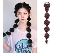Extension de Queue de Cheval Perruque élastique femme cheveux côté lanterne naturelle tresse nouvelle concubine synthétique bulle torsion queue de cheval haute Extension de Cheveux(1 PC,1B/30HL_18INCH