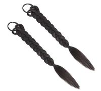 Extension de Queue de Cheval Tressée Naturelle 2 Pièces | Noir, Pose Rapide et Retrait Facile, Style Chic, Accessoire Sûr pour Sublimer Votre Coiffure