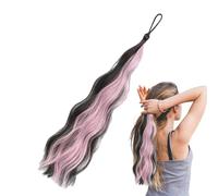 Extension de queue de cheval tressée naturelle avec élastique - Perruque longue synthétique pour déguisement