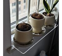 Extension de Rebord de Fenêtre Rallonge de Rebord de Fenêtre pour Plantes, Étagère en Plastique pour Armoire à Pharmacie, Organisateur de Rebord de Fenêtre(30x15cm(11 3/4x5 7/8"))