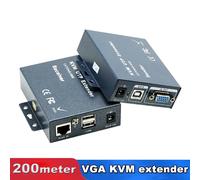 Extension de réseau IP USB VGA KVM sur câble Ethernet Catinspectés/6,jusqu'à 100m/200m/300m,prise en charge de l'émetteur USB clavier souris - Type 200M VGA-EU Plug