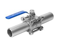 Extension de robinet à bille soudée en acier inoxydable 304, trois pièces, Q61F, tuyau d'extension soudé bout à bout, interrupteur de vanne DN20 25 50, 1 pièce(DN40)