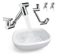 Extension de robinet pivotante à 1440 °, extension d'aérateur de robinet d'évier, filtre extensible pivotant, bras mécanique universel multifonction adapté pour la cuisine et la salle de bain (argent