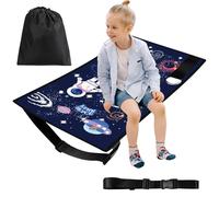 Extension de siège d'avion pour enfant - 77 x 44 cm - Rallonge de siège portable en avion pour enfant - Lit d'avion pour enfants - Ciel étoilé - Bleu
