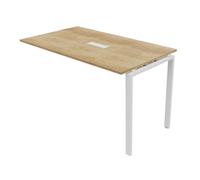 Extension de table haute réunion Visio L.180 cm x H.105 cm - Plateau Chêne Nebraska Pieds métal Blanc