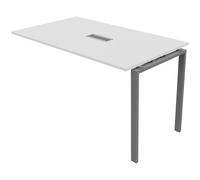 Extension de table réunion Visio L.180 cm x H.105 cm - Plateau Blanc Pieds métal Alu