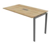 Extension de table réunion Visio L.180 cm x H.105 cm - Plateau Chêne Nebraska Pieds métal Alu