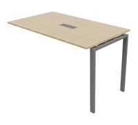 Extension de table réunion Visio L.180 cm x H.105 cm - Plateau Chêne Pieds métal Alu