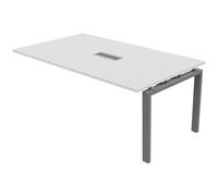 Extension de table réunion Visio L.180 cm x H.72 cm - Plateau Blanc Pieds métal Alu