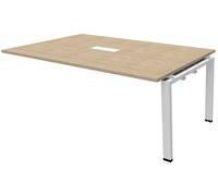 Extension de table réunion Visio L.180 cm x H.72 cm - Plateau Chêne Pieds métal Blanc