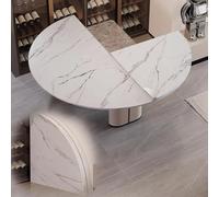 Extension de table ronde pliable de 140 cm pour table de cartes - Dessus en bois robuste pliable pour un rangement facile, parfait pour les repas et les événements - Pieds non inclus