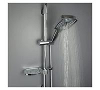 Extension de Tige de Douche - Tuyau de Levage - Cadre Coulissant en Acier Inoxydable - Support de tête réglable - Longueur chromée - Barre coulissante Extensible pour Salle de Bain (Couleur : Bar