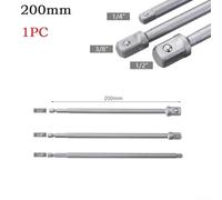 Extension de tige hexagonale de 200 mm pour douilles 1/4 3/8 1/2 - Convient pour un changement rapide et des mandrins de perceuse standard avec rétention de roulement à billes (12,7 mm)