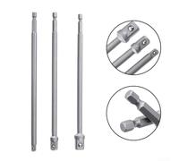 Extension de tige hexagonale de 200 mm pour douilles 1/4 3/8 1/2 - Convient pour un changement rapide et des mandrins de perceuse standard avec rétention de roulement à billes (9,5 mm)