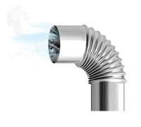 Extension de tuyau de poêle à 90°, tuyaux courbés pour poêle de camping | Acier inoxydable pour outils de cuisine en plein air, fou Diamètre 7,5 cm/2,95 pouces