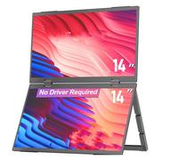 Extension D'écran D'Ordinateur Portable, 14 Pouces de Prise en Charge et de Moniteurs Portables en Double, 1200p IPS 360 ° Pliage étendu D'extension du Moniteur pour Ordinateur