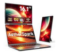 Extension d'écran d'ordinateur portable améliorée 2025, 16,1" FHD 1200p, rotation à 360°, Plug & Play, cadre zéro ultra fin, support amovible, moniteur portable pour ordinateur portable, moniteur de