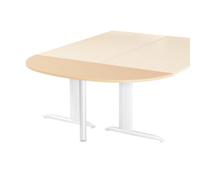 Extension Demi-lune ACTIVITY L.160 x P.60 cm - Plateau Hêtre - Pied tube rond Blanc