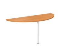 Extension Demi-lune Biospace - L.160 x P.60 cm - Plateau Hêtre - Pied tube Blanc