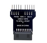 Extension D'En-tête USB 2.0 9 Broches pour Carte Mère | Adaptateur Carte Mère Double Port USB 2.0 9 Broches | Multiplicateur de Ports et Connexion pour Systèmes de Refroidissement Liquide