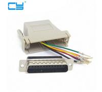 Extension d'interface série d sub 25 broches mâle vers Lan Cat5 Cat5e, 5 pièces, adaptateur Ethernet RJ45, couleur Beige
