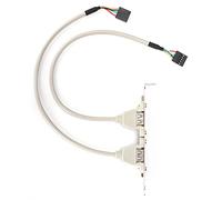 Extension du Panneau Avant, 2 Ports USB 2.0 Plug and Play avec Adaptateur de Câble de Panneau de Support de Plaque de Fente, Support D'adaptateur de Câble de Panneau D'extension