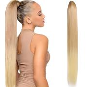 Extension en queue de cheval blonde 34 pouces de long Clip naturel naturel en queue cheval Soft Straight Sweet Hair Extension pour les filles cheveux Girls