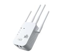 Extension Internet Blanc - 1200 Mbits Double Bande 5 GHz Quatre Ports, Amplificateur De Signal Sans Points Morts, Augmente La Portée Sans Fil Streaming | Amplificateur De Signal Fiable Pour Un Wifi Tr