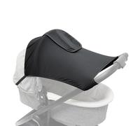 Extension Ombrelle Poussette - Protection Anti-UV | Auvent Pliable | Conception en tissu filet respirant, panneau de couverture réglable, Construction en coton noir, Option de lucarne disponible