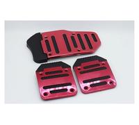 extension pédales d'accélérateur Couvre Plaquettes De Pédale Arrêt Manuel D'automobile Frein Modifié Accélérateur Embrayage Alliage D'aluminium Antidérapant Caoutchouc Acier Inoxydable(RED)