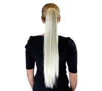 Extension, postiche, blond platine, couette/tresse, pince papillon, lisse, long, env. 65 cm, XF-6464-613