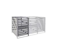 Extension pour abri à poubelles XL HWC-H62, bois massif 110x65x93cm gris clair