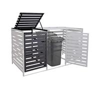 Extension pour abri à poubelles XL pour 1 ou 2 poubelles HWC-H62, Bois Massif 110x65x93cm - Anthracite