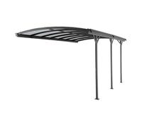 Extension pour carport pergola autoportant en aluminium - 1 voiture - L505 x H239 cm - 15,15 m² - Gris anthracite - BARESA