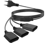 Extension Power Cable,2M Power Cable Eurostecker Extension,3 in 1 Type-C Extension Cable Eurostecker to Eurobuches,0.75mm² 250V/2.5A Eurostecker for Computer TV PC Phone Black
