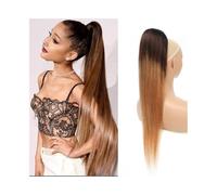 Extension queue cheval 10"-24" Cordon Queues de Cheval # 1B/4/27 Ombre Droite Queue Extensions Cheveux Clip en Morceaux Humains Indien Remy Extension Utilisation quotidienne(16inches)