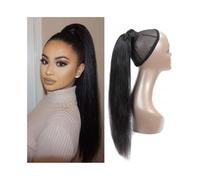 Extension queue cheval Extension capillaire à clipser en cheveux humains raides de 20 66 cm, couleur naturelle, for femmes Utilisation quotidienne(24inches)