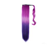 Extension queue cheval Extension queue de cheval synthétique lisse à enrouler, postiche ombré bleu-vert-violet Utilisation quotidienne(S-PINK3TFP20)