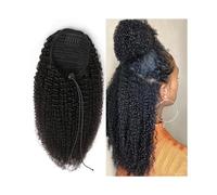 Extension queue cheval Extensions de queue cheval afro crépues et bou s avec cordon serrage, postiche à clipser en cheveux Remy for femme Utilisation quotidienne(22inches)