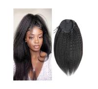 Extension queue cheval Kinky Straight Drawstring Ponytail for Black Women Natural Brazilian Remy Hair Clip In Hairpiece Utilisation quotidienne(18inches)
