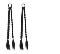 Extension queue cheval Lot de 2 extensions capillaires synthétiques longues et lisses, tresses, queue cheval, 45,7 cm, élastiques, for femmes Utilisation quotidienne(2)