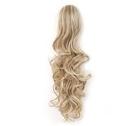 Extension queue de cheval 45,7 cm/61 cm, cheveux synthétiques longs et bouclés à clipser, aspect naturel, for femme, châtain clair cendré, blond décoloré Pour un usage quotidien(24P613,24inches)