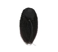 Extension queue de cheval afro bouffante avec cordon de serrage, cheveux brésiliens vierges, crépus et bouclés, couleur naturelle, for femmes noires Pour un usage quotidien(18inches)