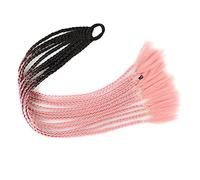 Extension Queue de Cheval Cheveux 12pcs cheveux perruques colorées tresse bandeau de queue de cheval, accessoires d'extensions de postiches synthétiques tressés torsadés, bandes de cheveux élastiques
